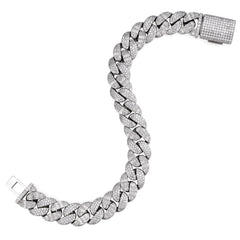 10-20mm Moissanite-Encrusted Cuban Link Bracelet