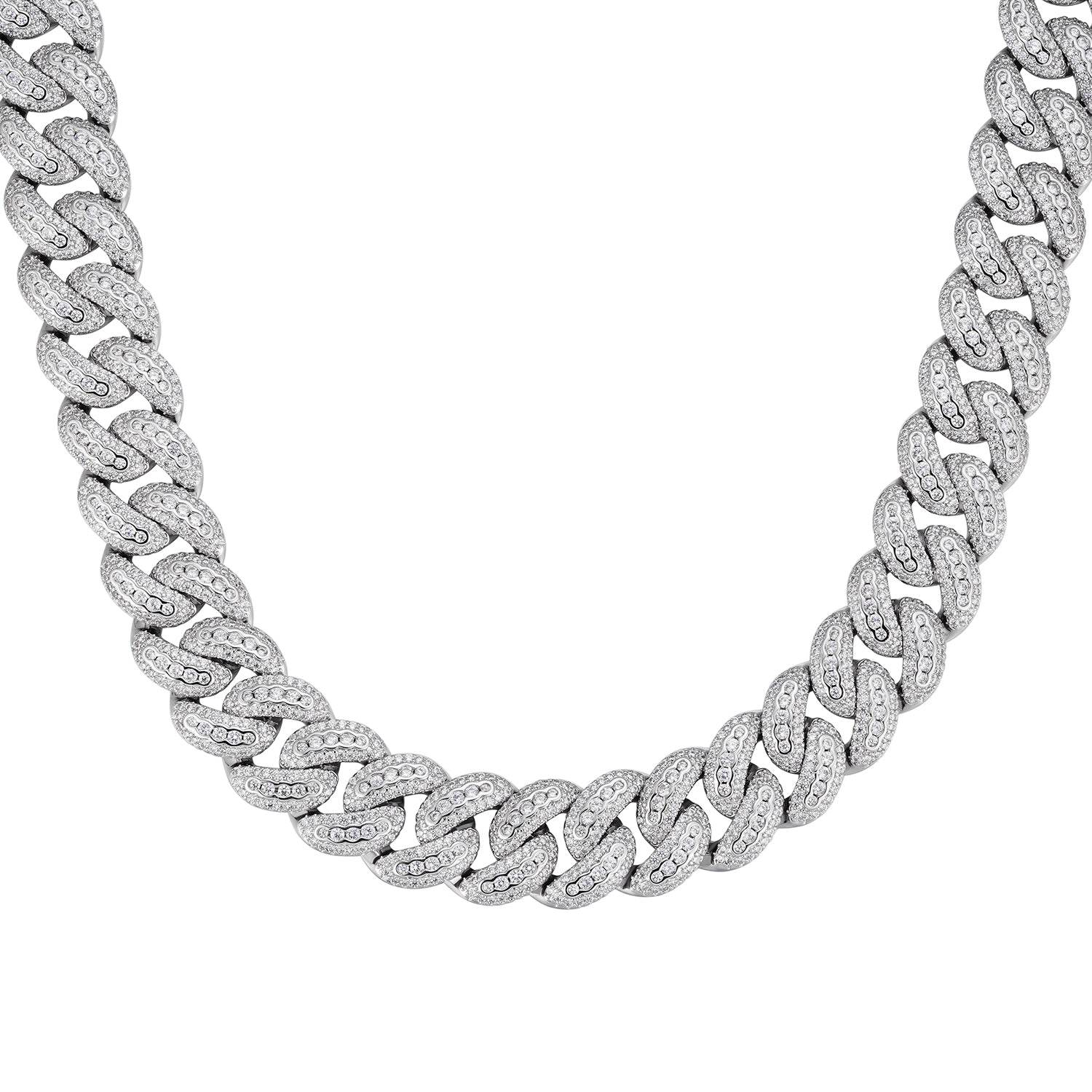 21MM Bold VVS Moissanite-Encrusted Cuban Link Necklace