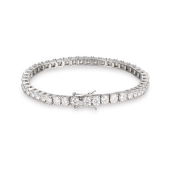 925 Sterling Silver Moissanite Round Cut Tennis Bracelet