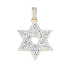 Baguette-Cut Star of David Pendant with VVS Moissanite Stones