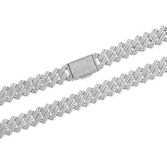 Classic Moissanite Cuban Chain  10mm Width Iced Out Finish