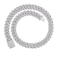 Classic Moissanite Cuban Chain  10mm Width Iced Out Finish