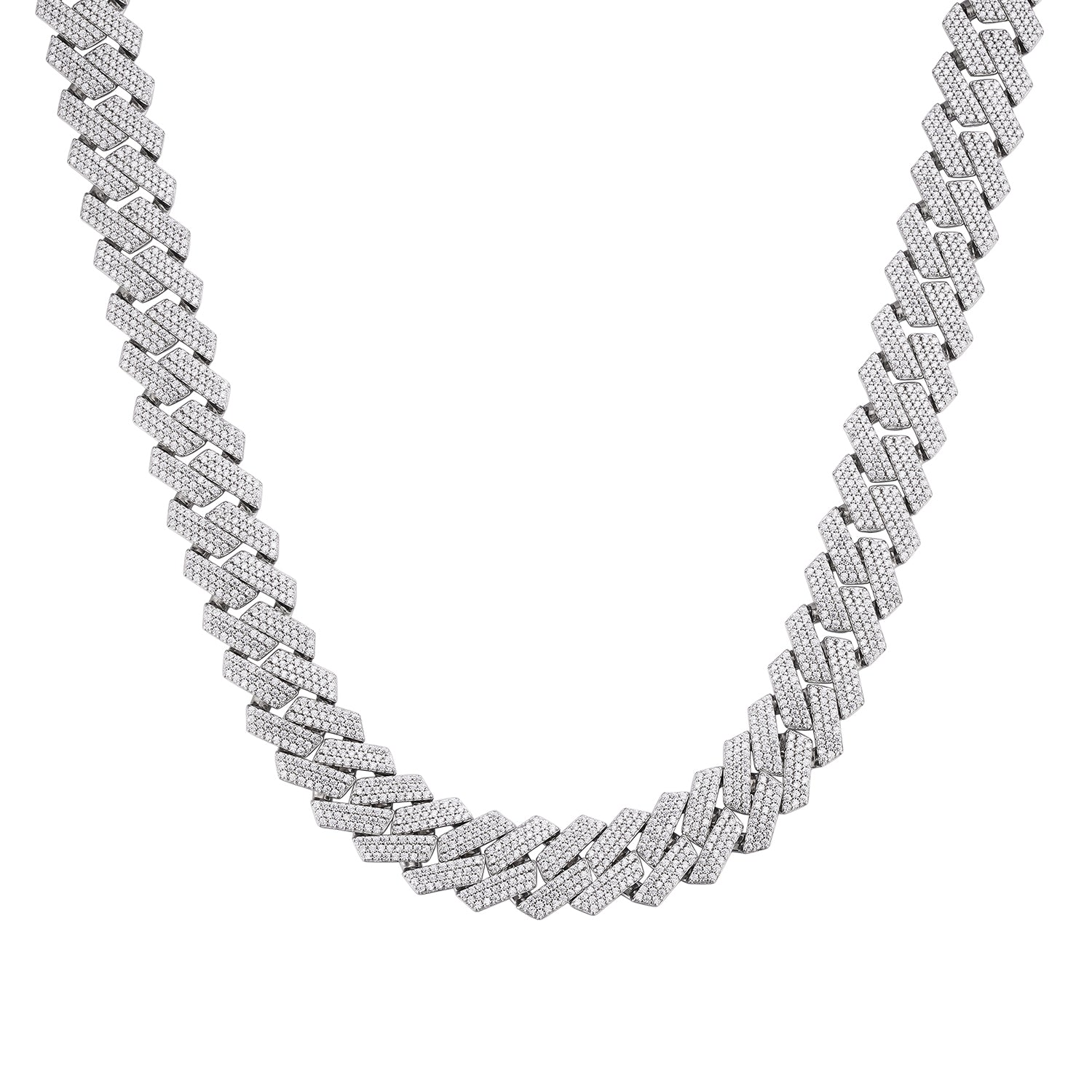 Classic Moissanite Cuban Chain  10mm Width Iced Out Finish