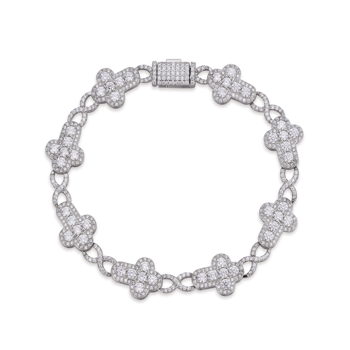 Exquisite VVS Moissanite Floral Design Bracelet