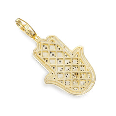 Hamsa Evil Eye Moissanite Pendant - Symbol of Protection