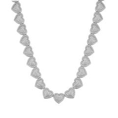 Heart Link Moissanite Necklace with VVS Clarity