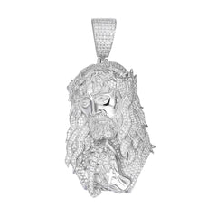 Iced-Out Jesus Face Pendant Crown of Thorns Design