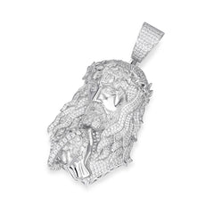 Iced-Out Jesus Face Pendant Crown of Thorns Design