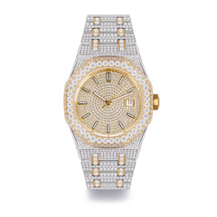 Luxury Full Moissanite  Diamond Mechanical Watch 44MM 14k Gold Iced Out