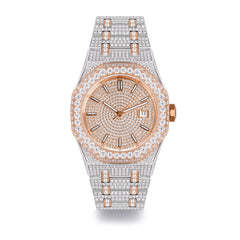 Luxury Full Moissanite  Diamond Mechanical Watch 44MM 14k Gold Iced Out