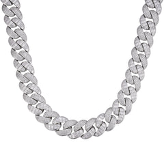 Men's Iced Out Moissanite Cuban Necklace 10-20mm VVS D-Color Clarity