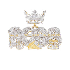 VVS Moissanite Boss Pendant Crown and Success Theme